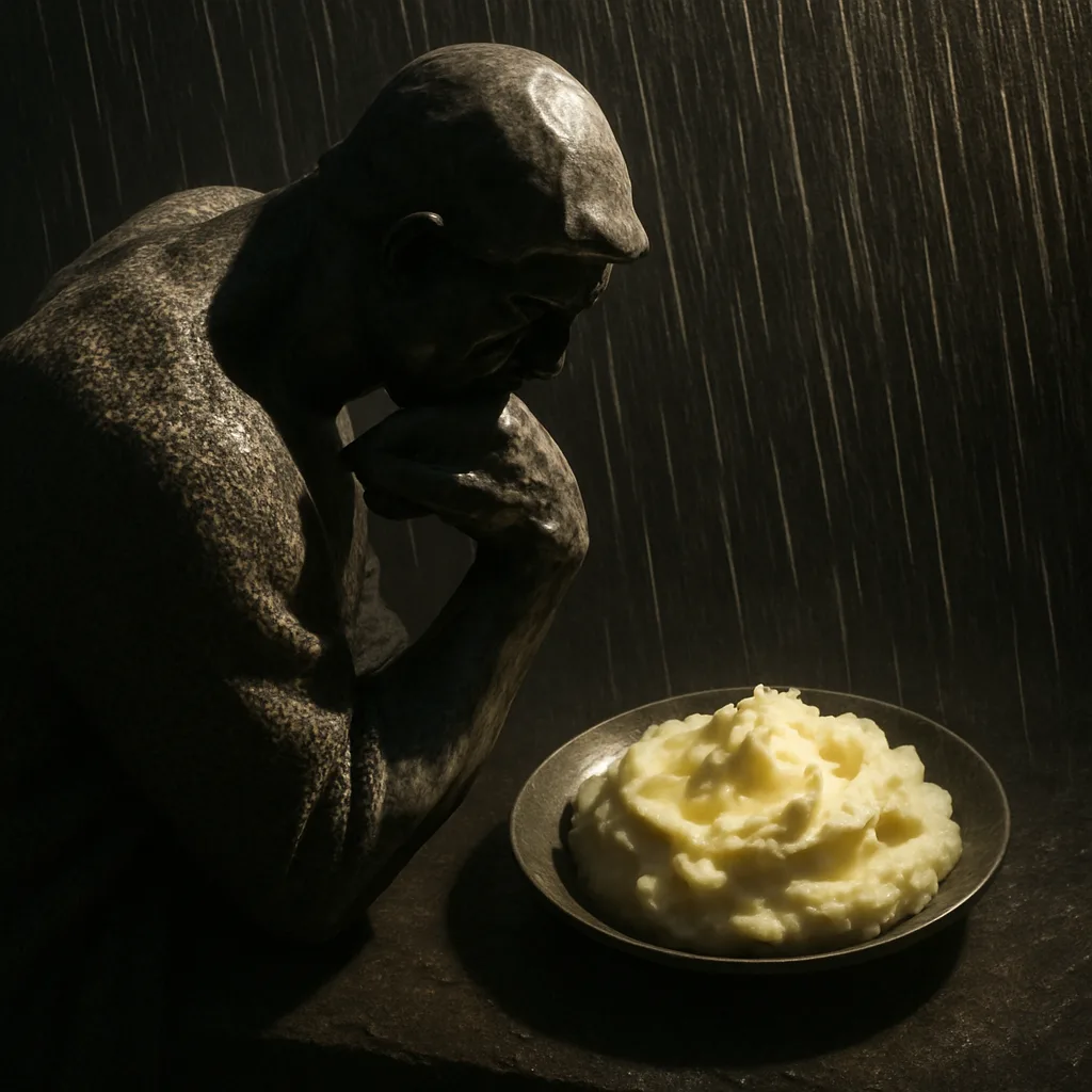 Figure Reminiscent of an Iconic Thinker