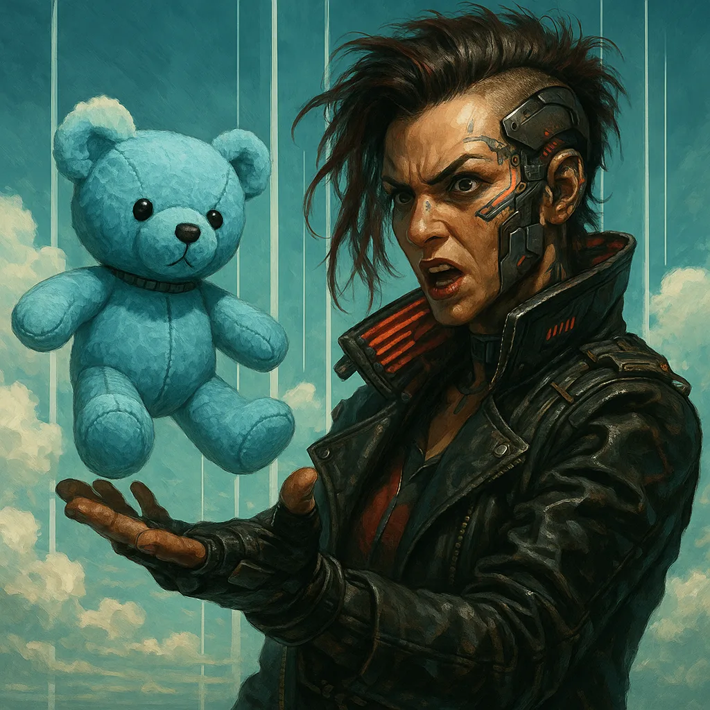 Infamous Cyberpunk Professional Expressively Presents a Sky-blue