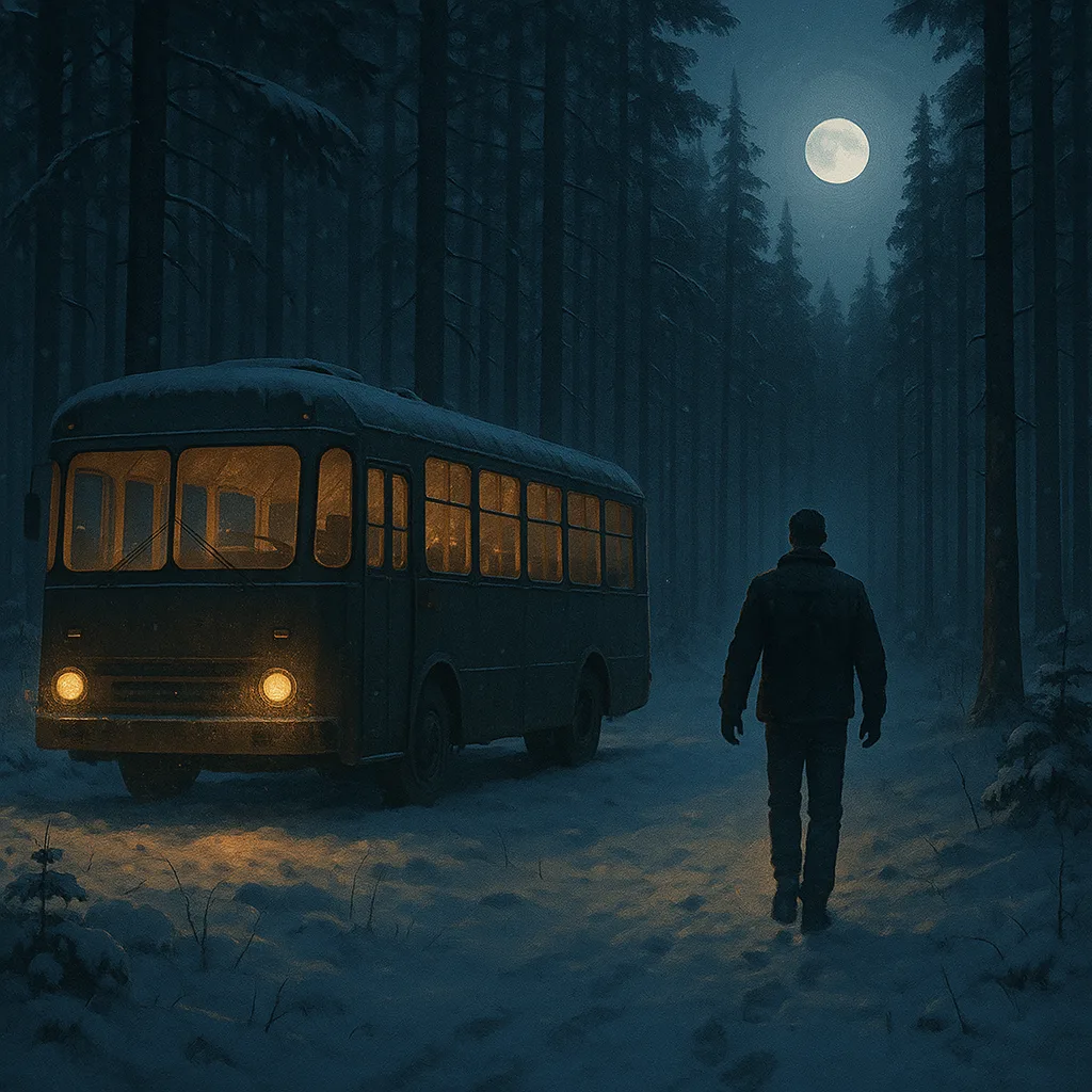 Man Departs from a Bus