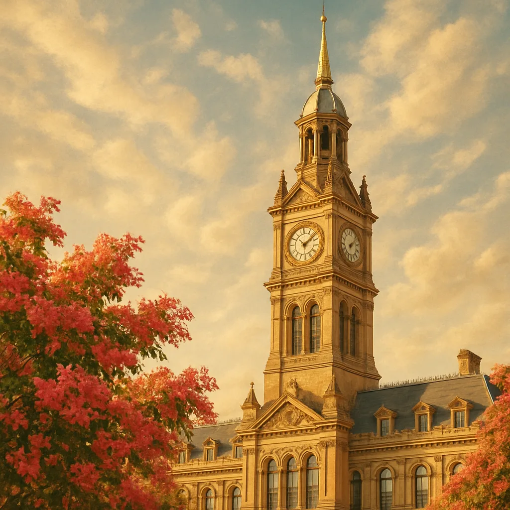 Nestled Beneath a Sky Brushed with Golden Tones