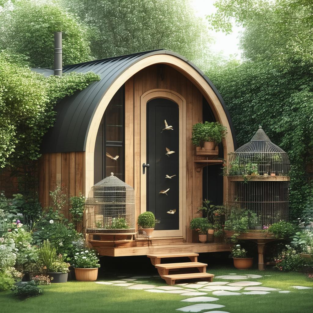 Minimalist 3D Tiny House With Garden Aviary