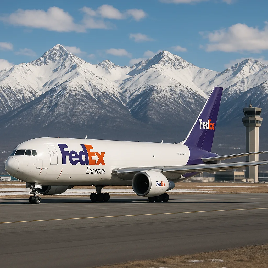 FedEx Express Cargo Airplane Parked on a Runway