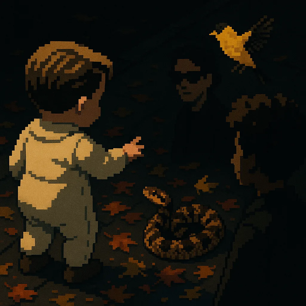 Pixel-art Infant in Vintage Attire