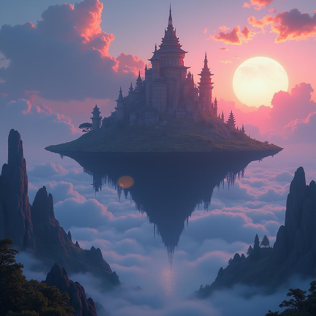 Floating Islands in Ghibli Flavored 3D Fantasy