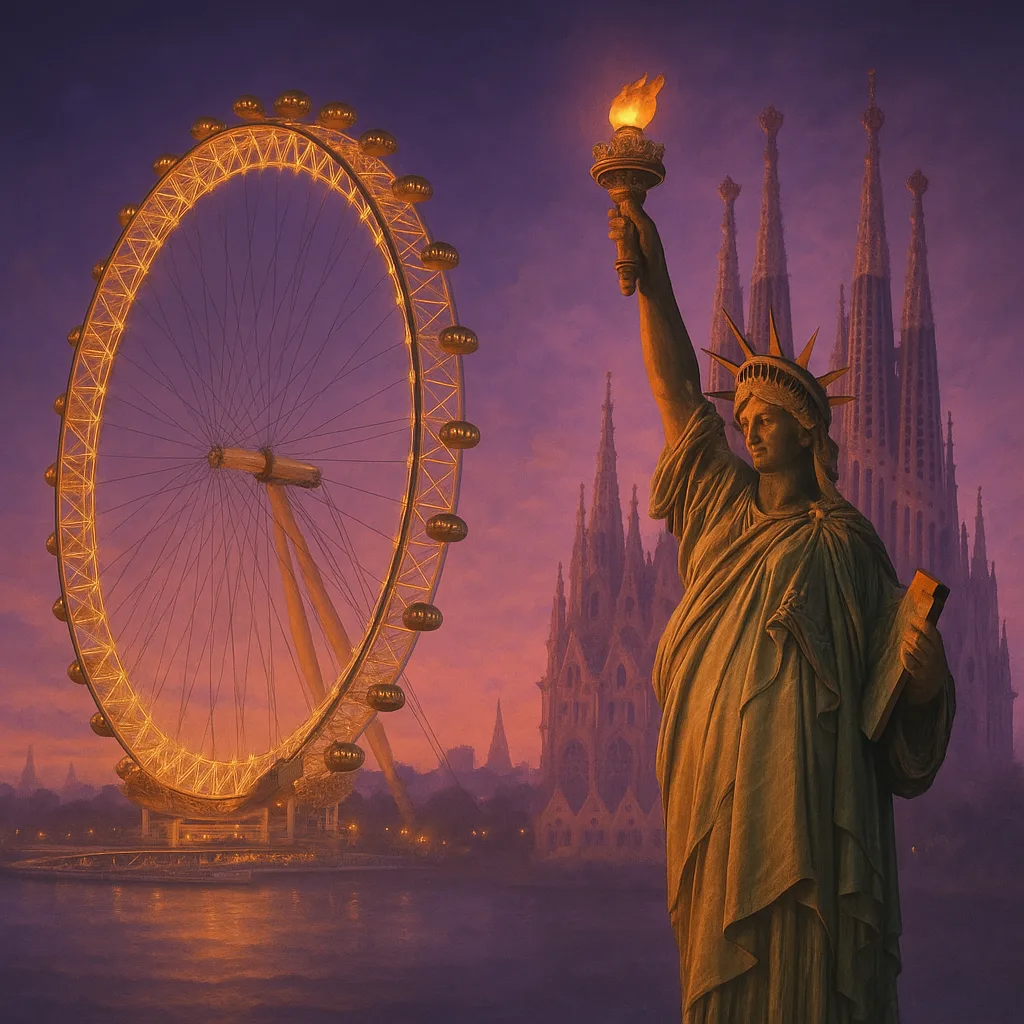 Imagine a Fantastical Scene Where the London Millennium Wheel Shimmers