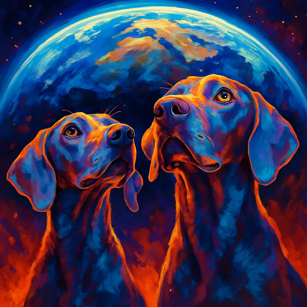 Two Varied Weimaraners
