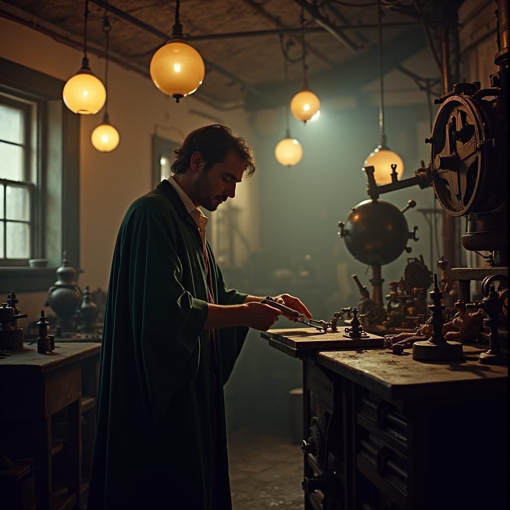 Merlin Among Gears and Glowing Planetary Spheres