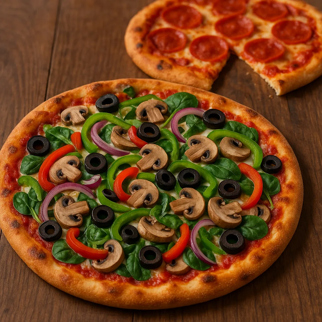 Two Pizzas with Different Toppings