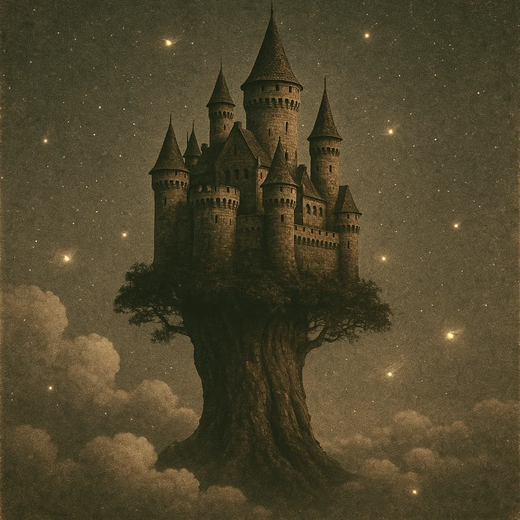 Retro-themed Photograph Depicting a Medieval Castle