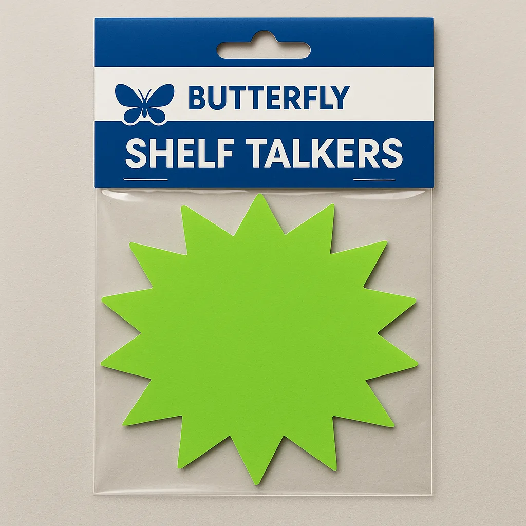 Package of Butterfly Brand Shelf Talkers