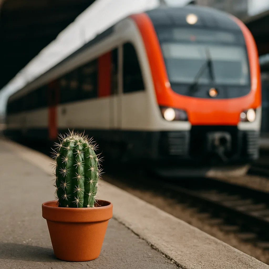 Image Featuring a Tiny Cactus in a Pot