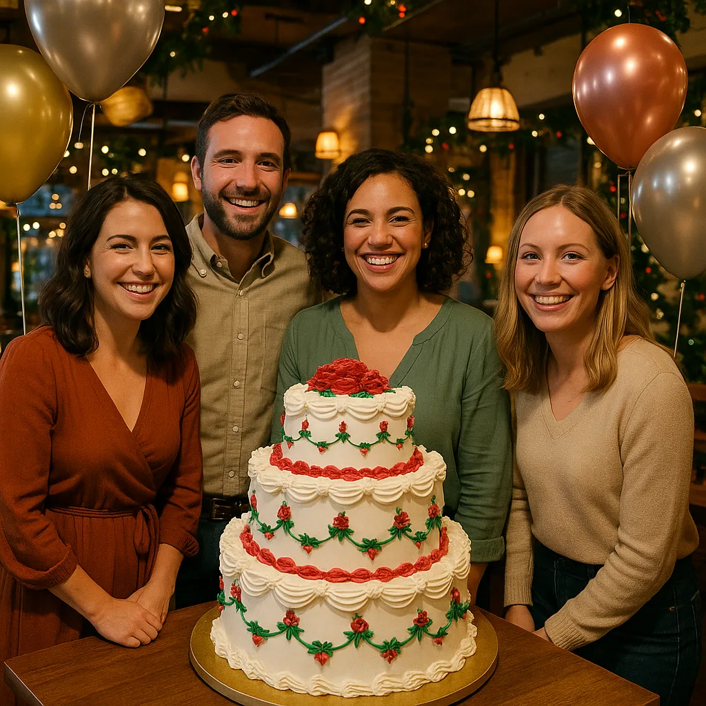 Group of People in a Restaurant Setting Stand