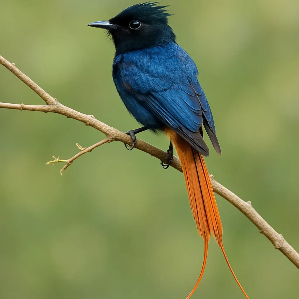 Vibrant Bird with Blue Feathers