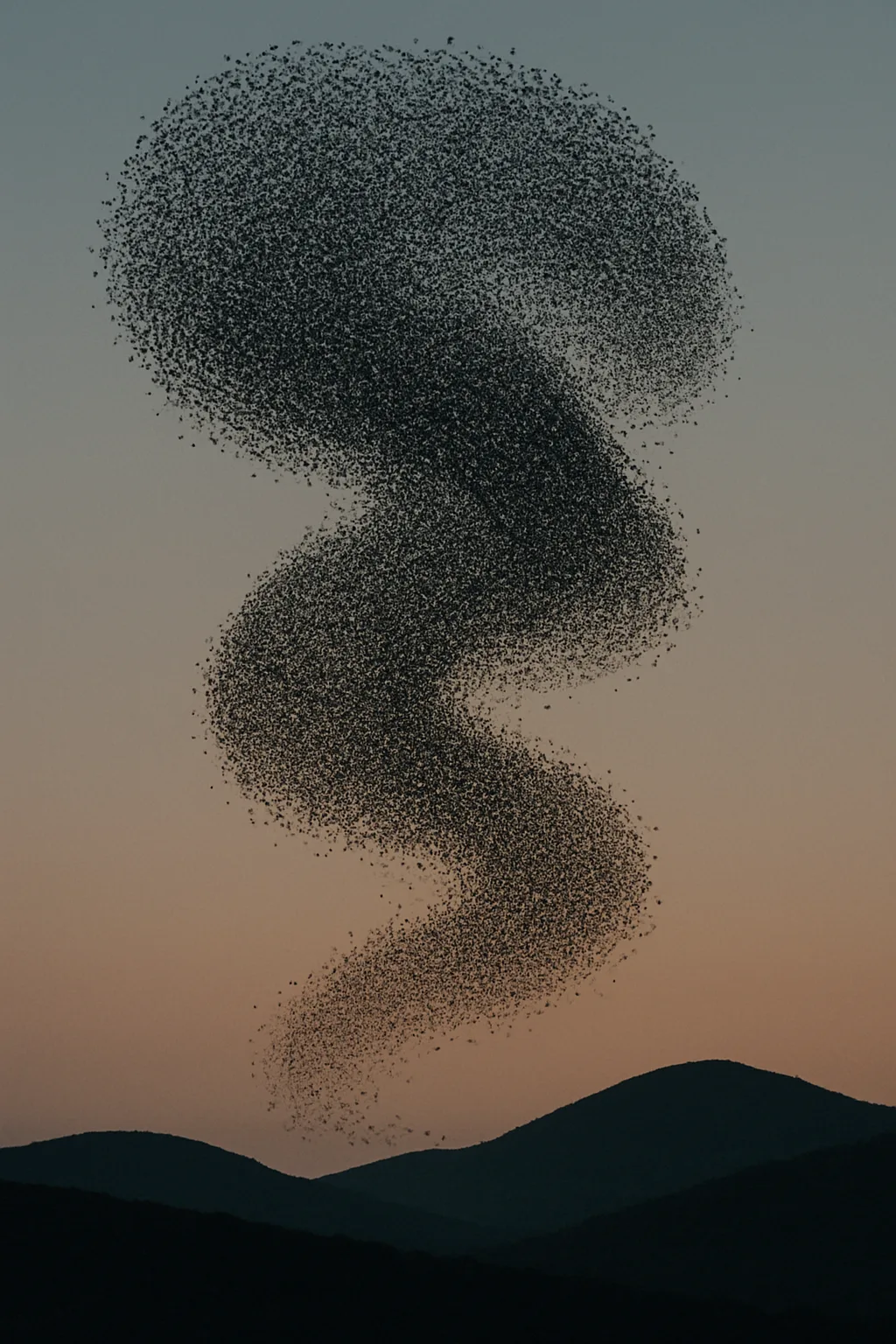 Immense Flock of Countless Starlings Creates a Dynamic