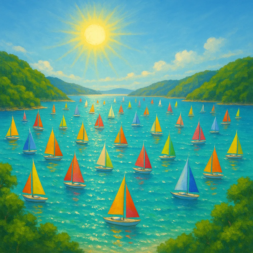 Many Distant Sailboats