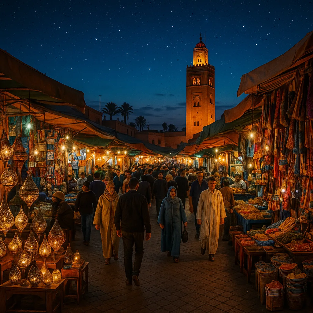 Lively Night Market in Marrakech Comes Alive