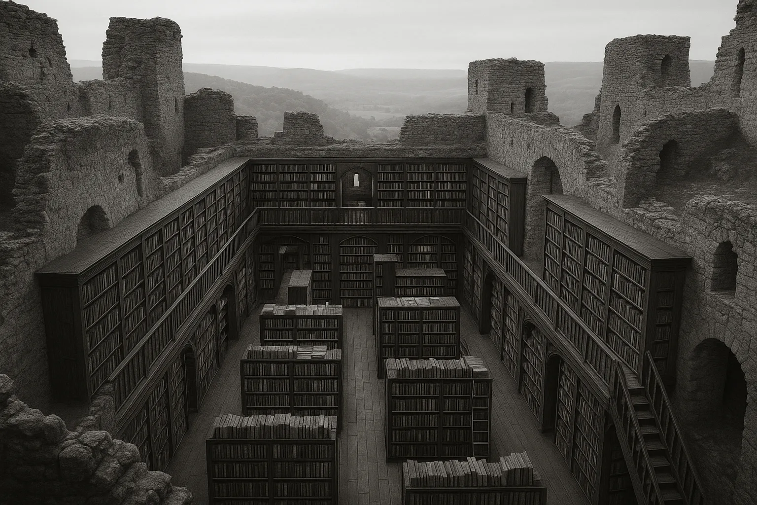 Singular Bookshop Materializes Within Ancient Medieval Castle Ruins