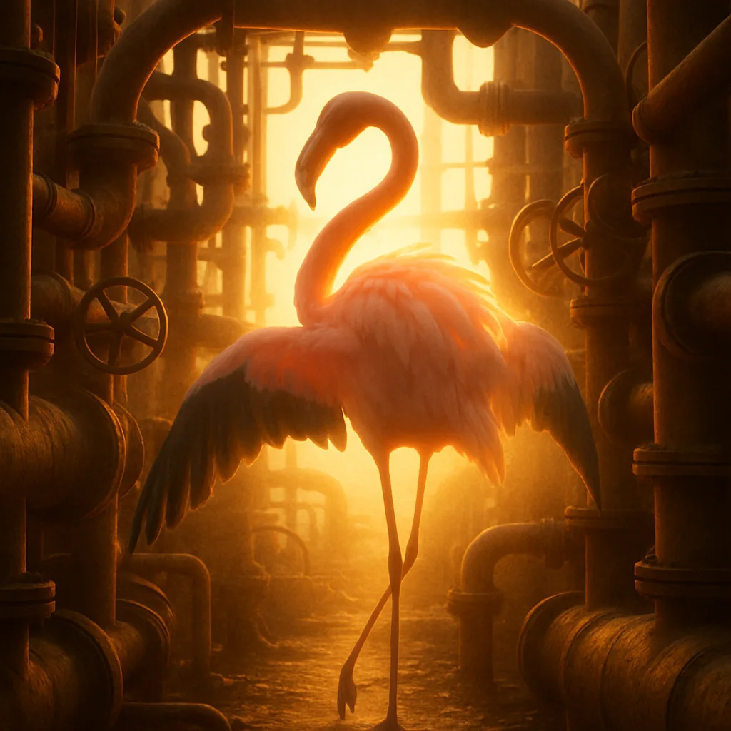 Single Coral Red Flamingo