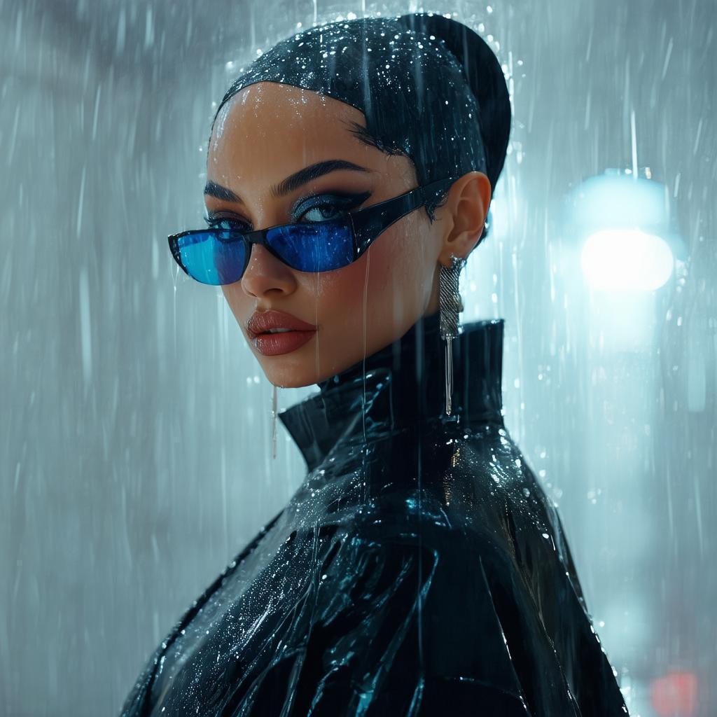 Rain Drenched Art Deco Portrait of Sade