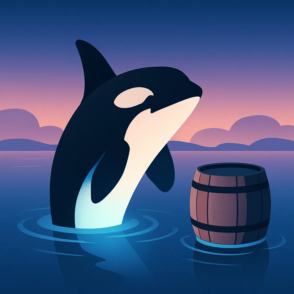 Simplified Iconographic Killer Whale and Barrel