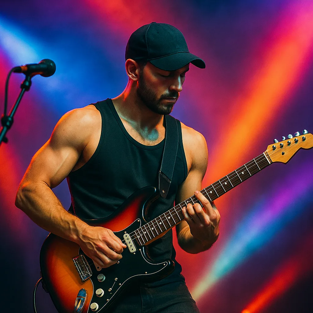 Musician Wearing a Sleeveless Shirt