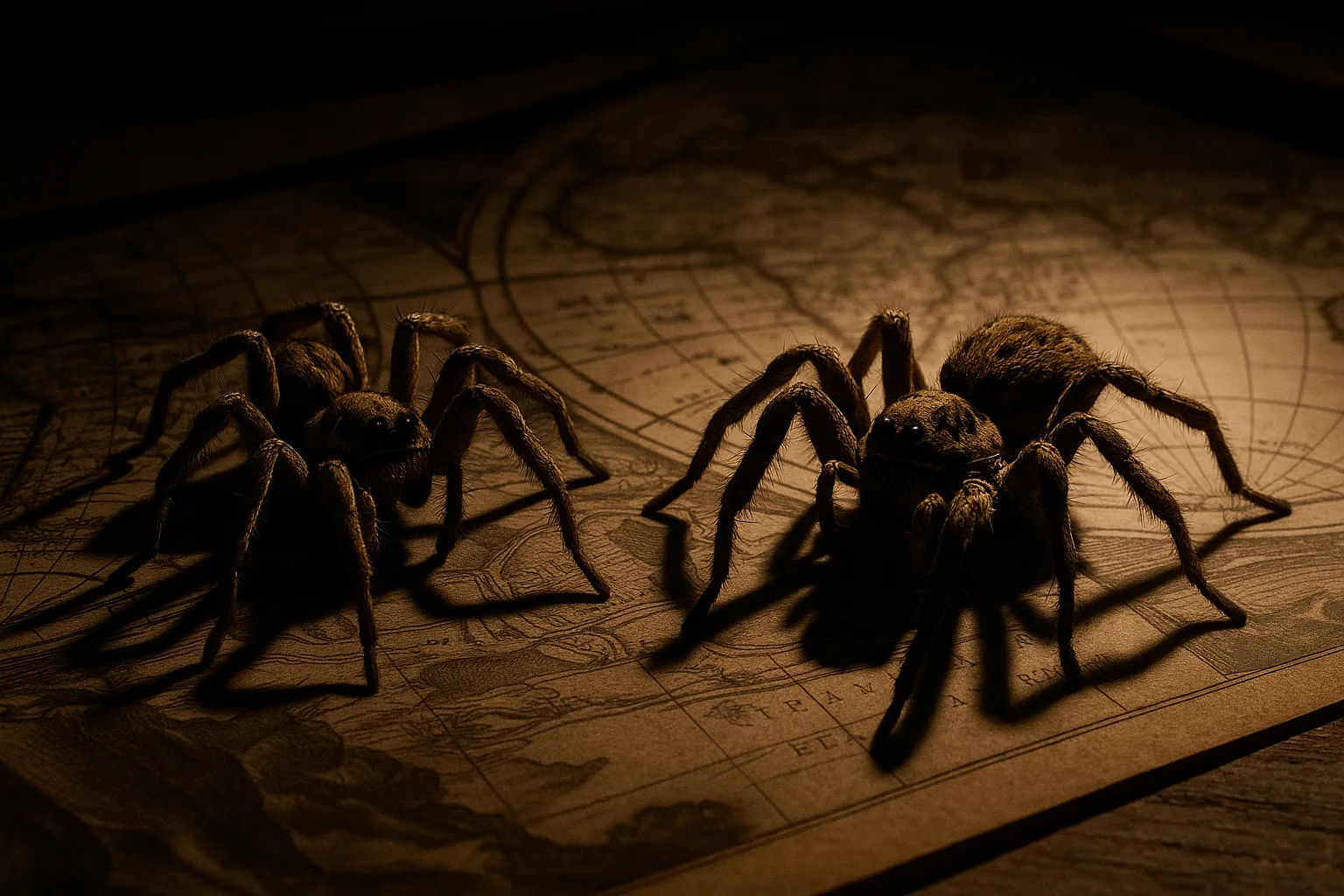 Two Diverse Wolf Spiders