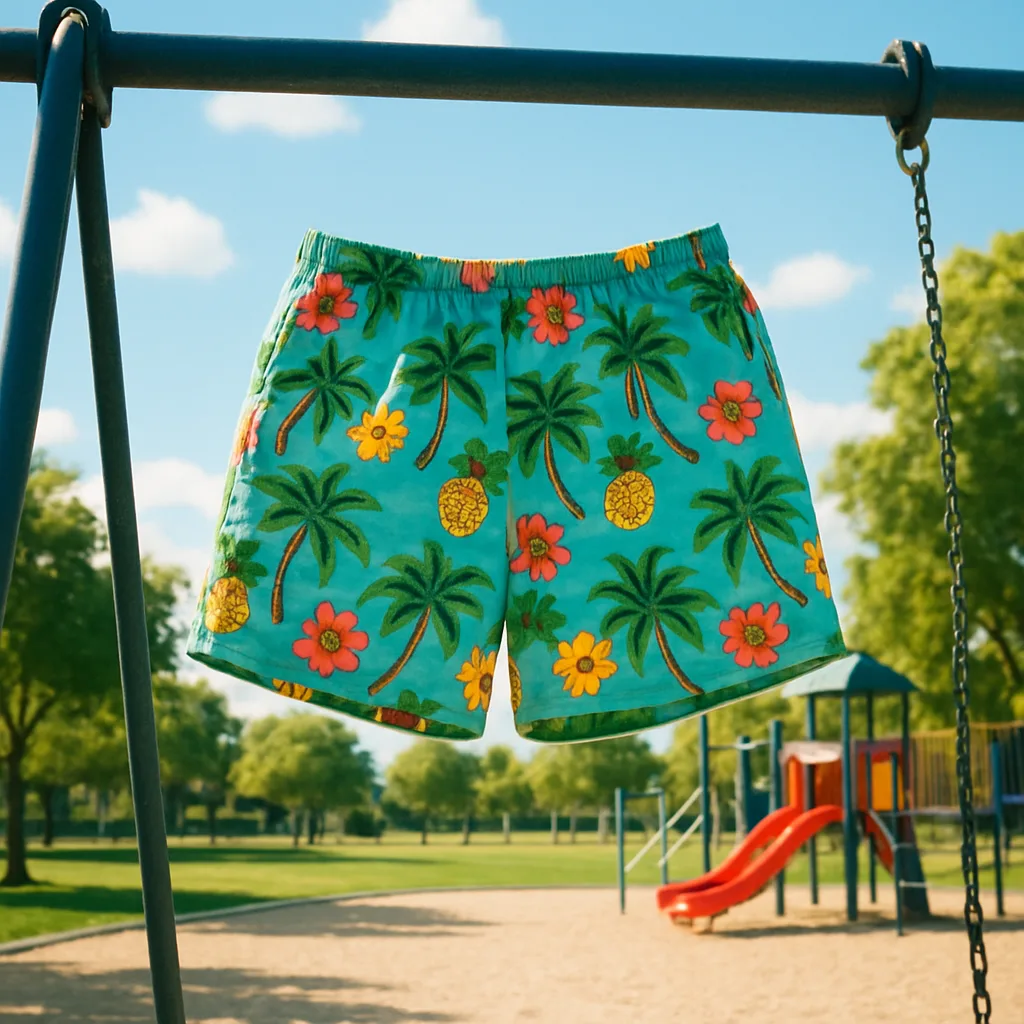 On a Sunny Afternoon in a Community Playground Park