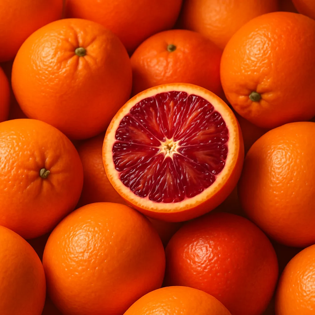 Pile of Vibrant Orange and Red Oranges
