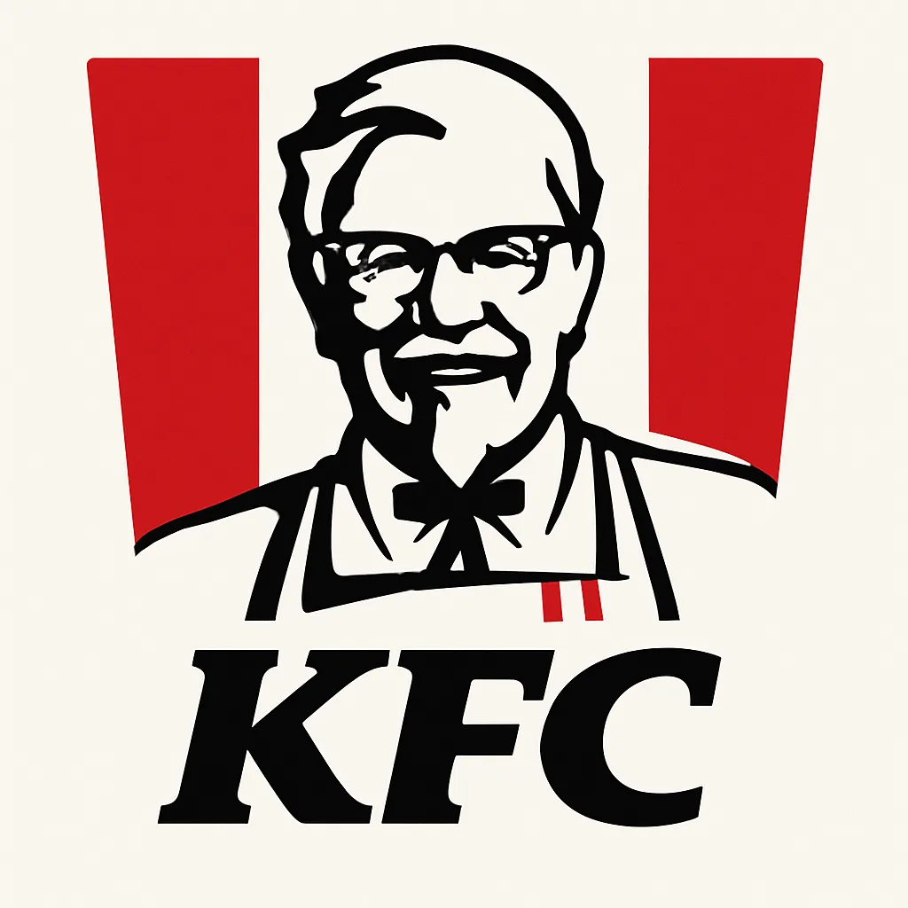 Image Depicts the KFC Logo Featuring Red Vertical Bars
