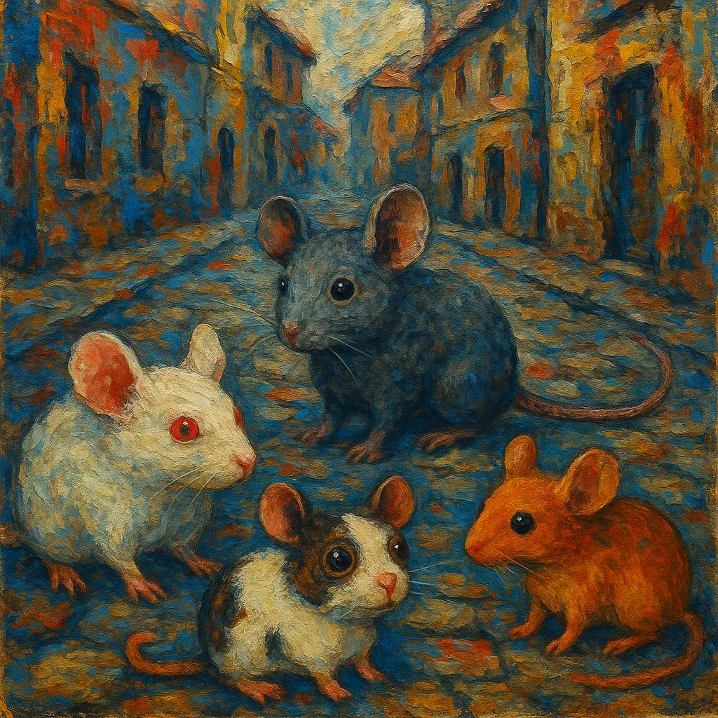 Four Distinct Mice—a Striking White Form with Ruby-red Eyes