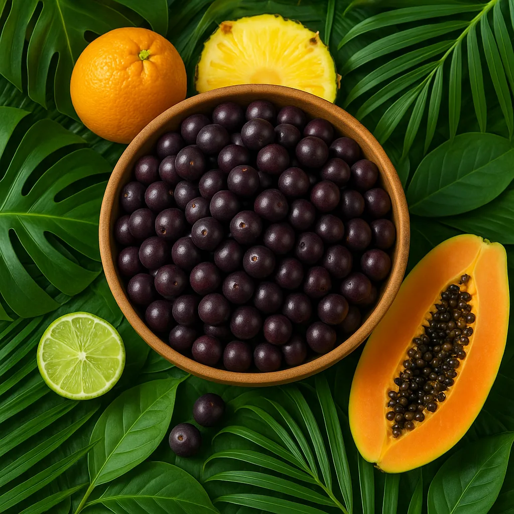 Bowl Filled with Ripe Acai Berries