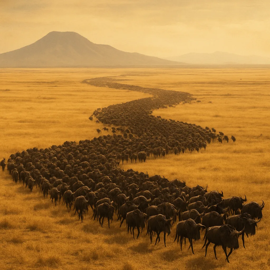 Vast Herd of Wildebeest