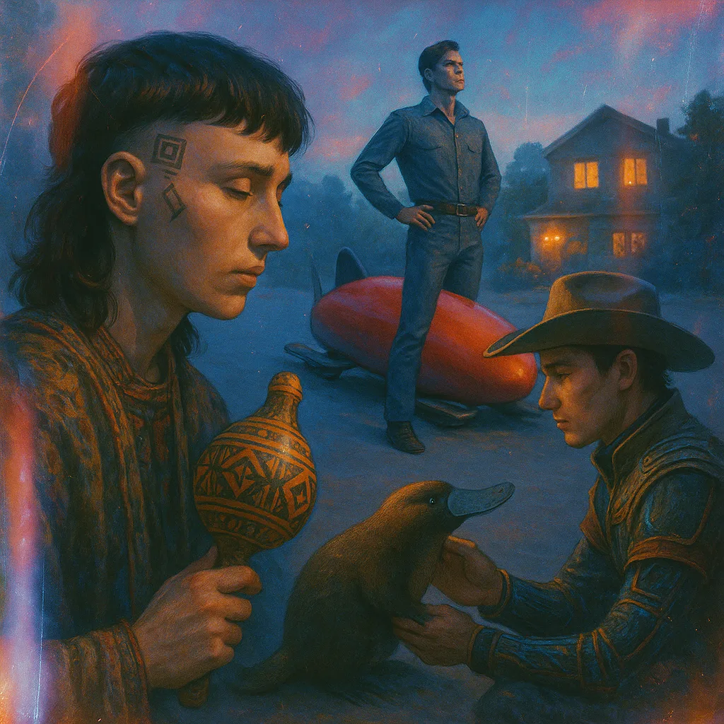Androgynous Historical Figure with a Distinctive Mullet