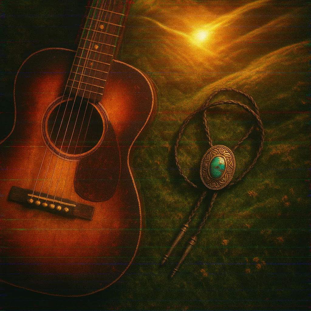 Two Cherished Items—a Vintage Sunburst Acoustic Guitar