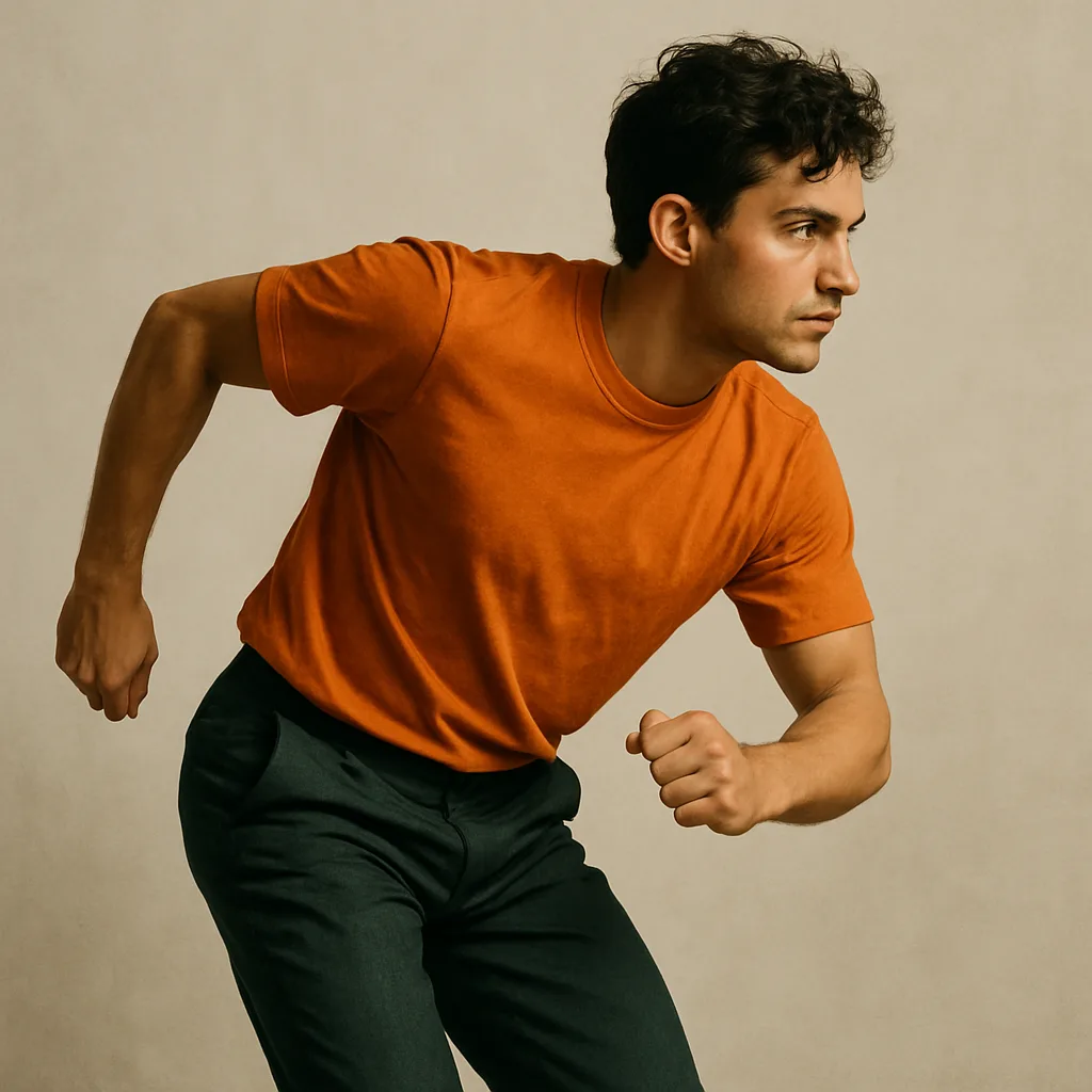 Person Is Depicted in a Lively Stance