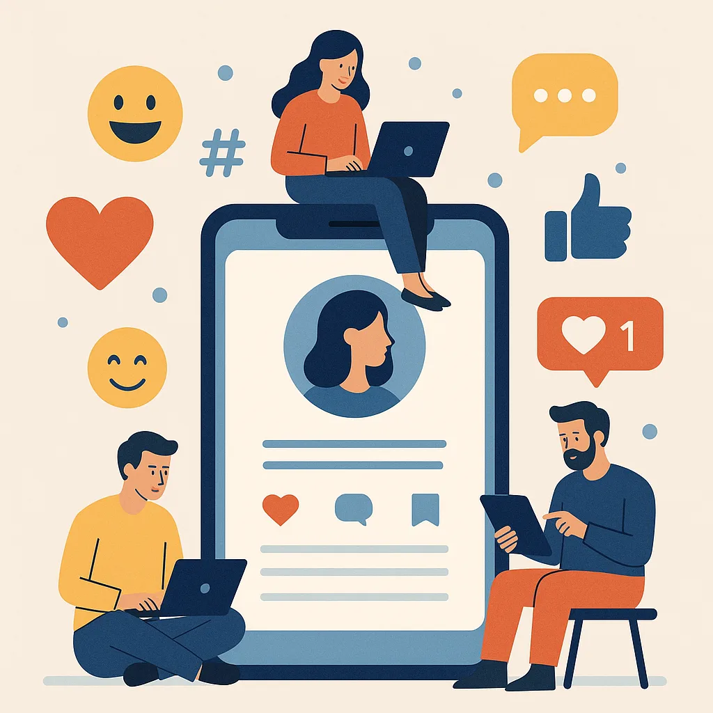 Three People Using Devices
