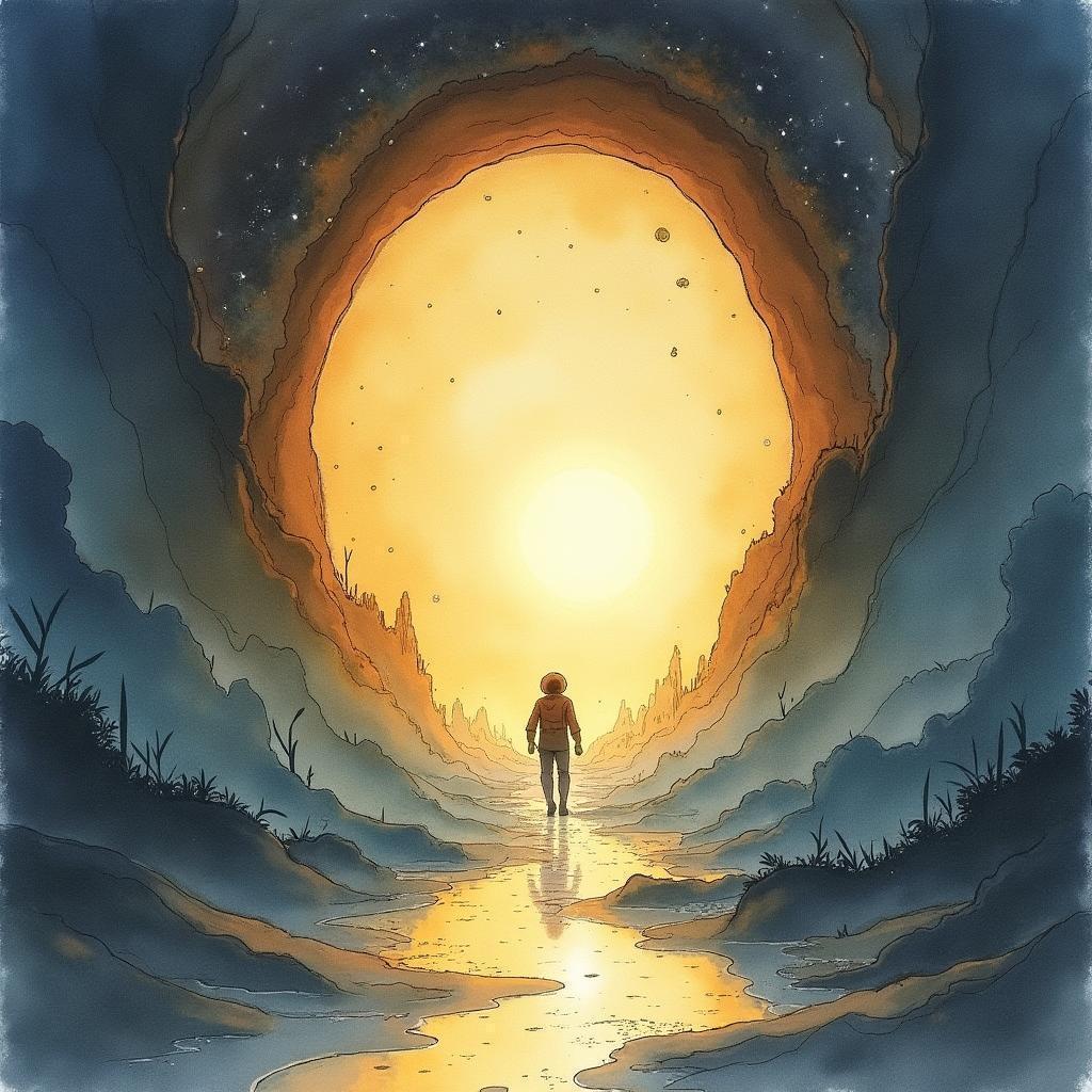 Ink Wash Portal Opening to the Multiverse