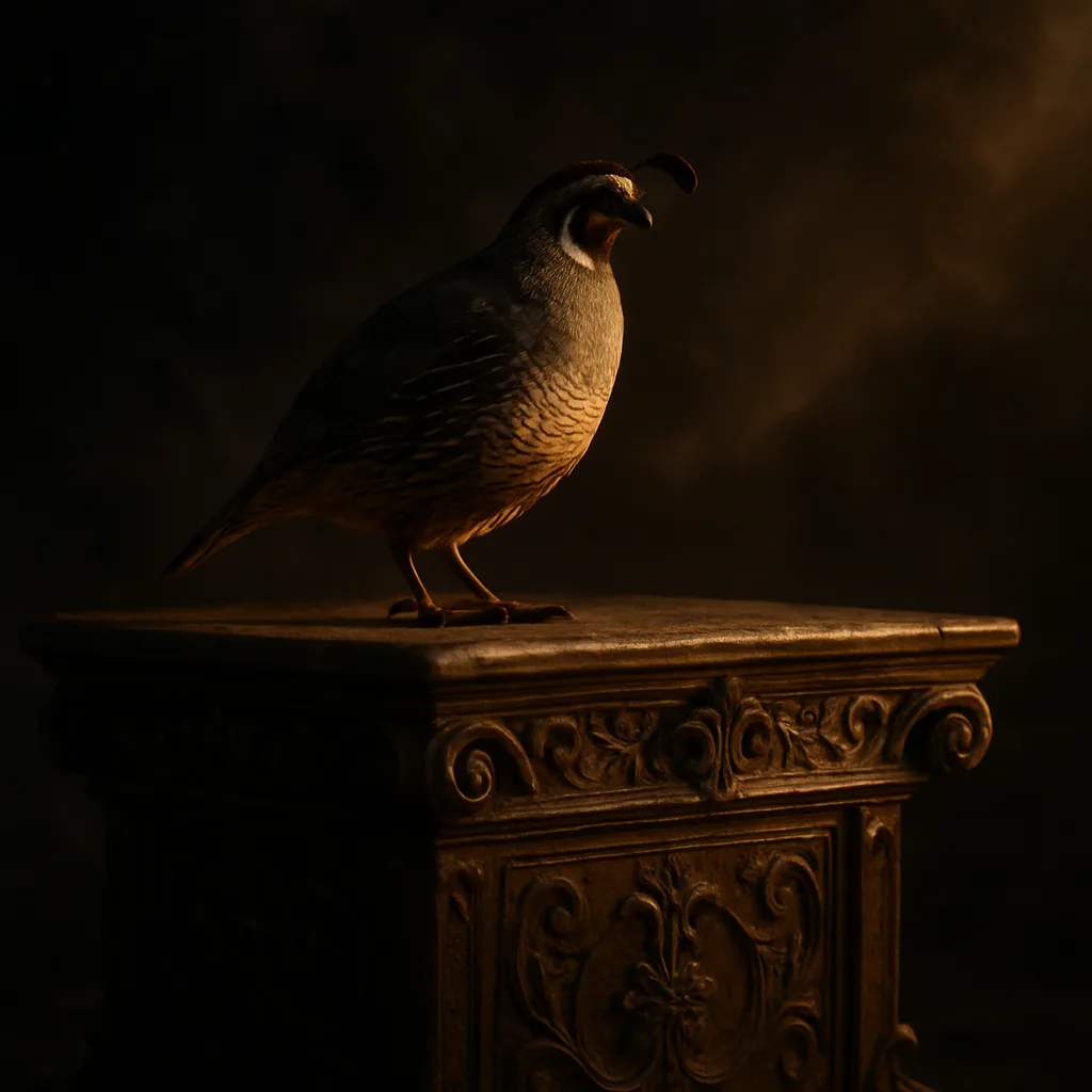Lone Quail on a Mysterious