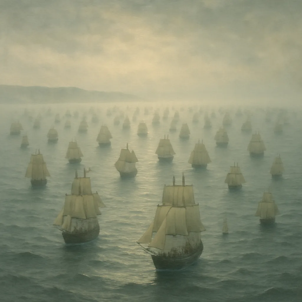 Vast Armada of Ancient Sailing Ships
