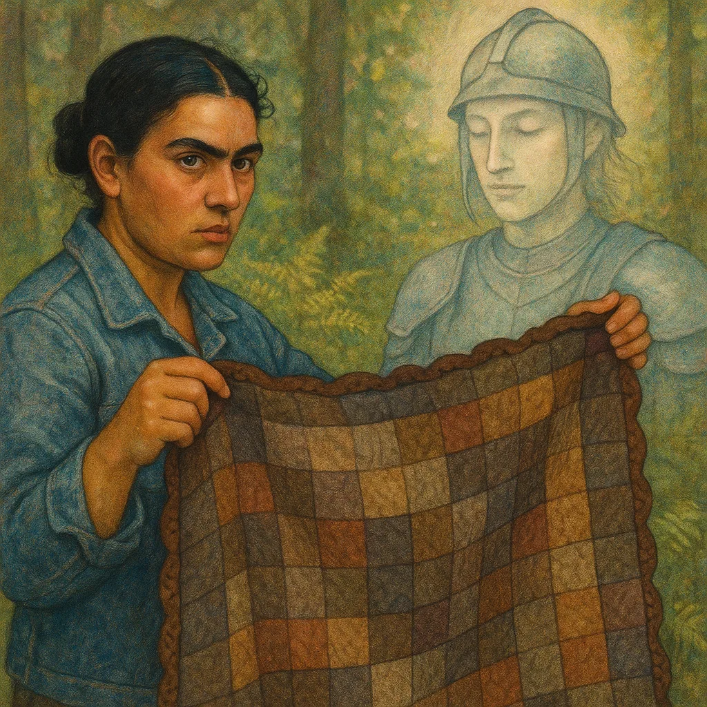 Non-binary Presenting Artist with Tan Skin and an Intense