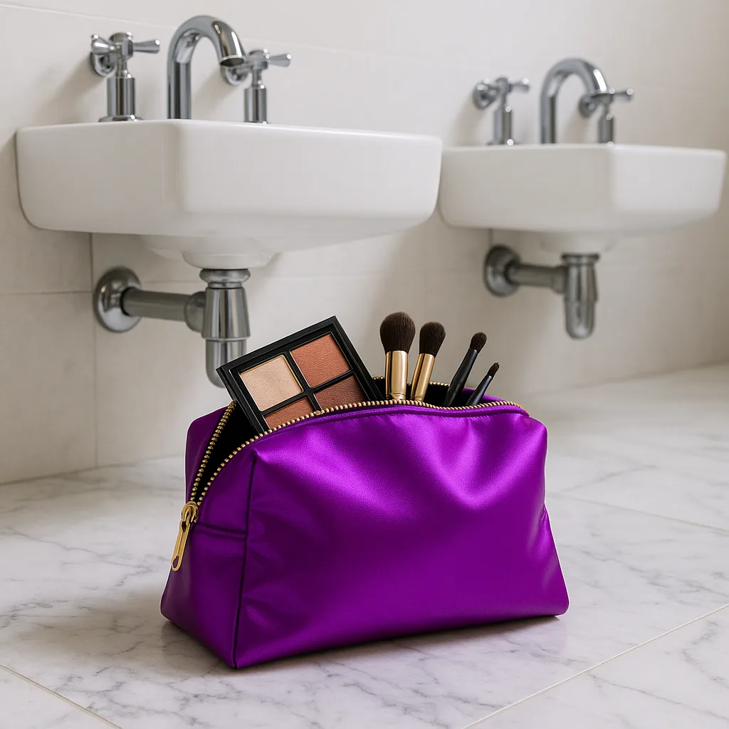 Vibrant Neon Purple Cosmetic Bag