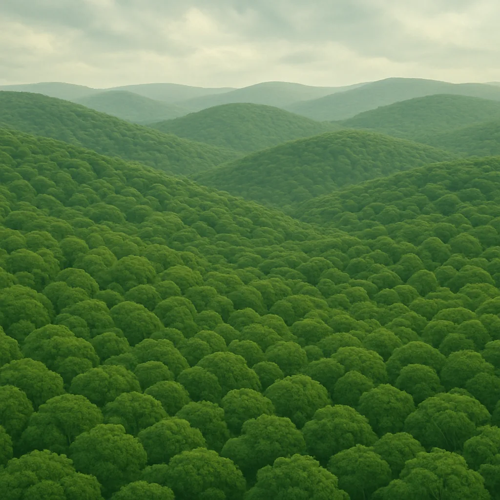 Countless Individual Treetops Merge into a Vast