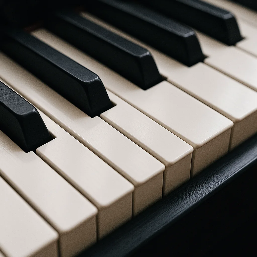 Musical Keyboard Featuring a Sequence of White and Black Keys