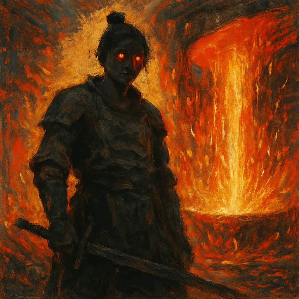 Off-center Androgynous Warrior Figure