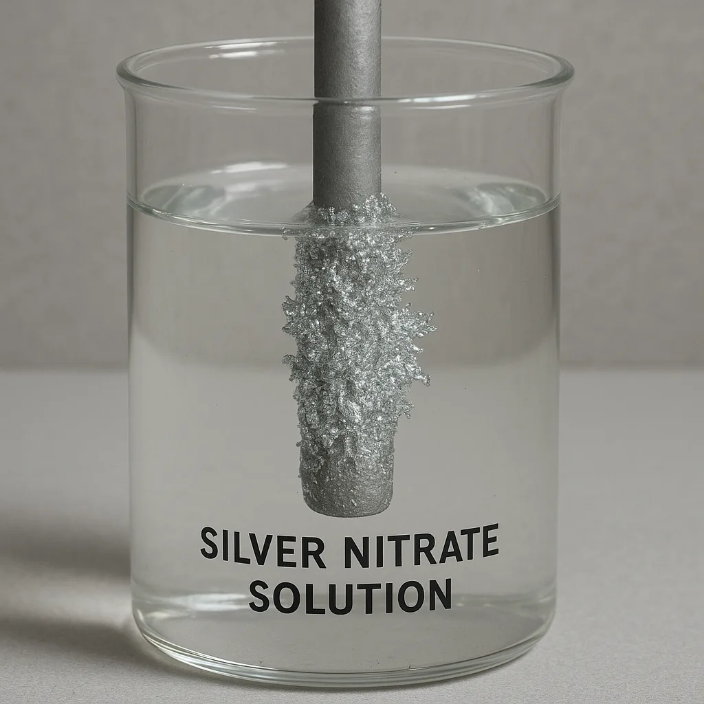 Glass Container Holds a Solution of Silver Nitrate