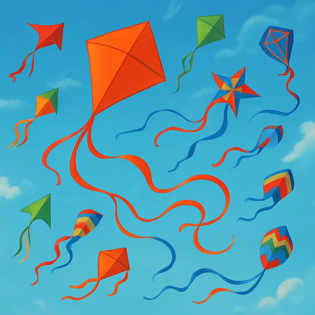 Dazzling Orange Kite Soars Effortlessly Through the Sky