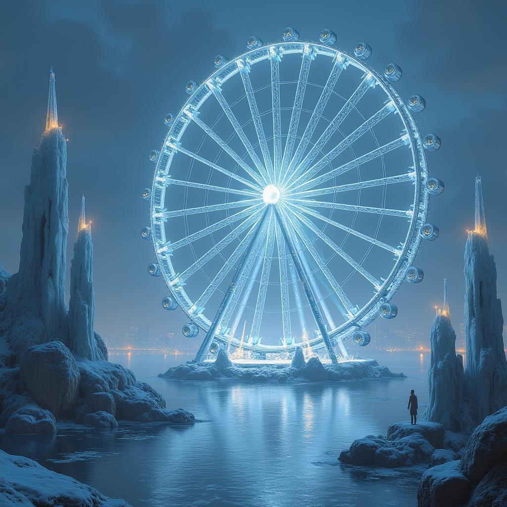 Millennium Wheel in a Fantastical Snow Storm