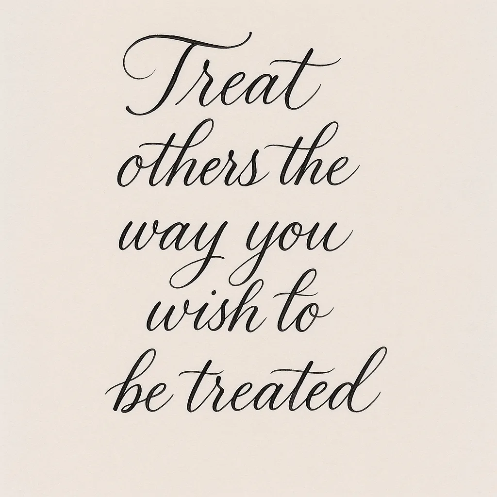 Handwrite the Words "treat Others the Way You Wish