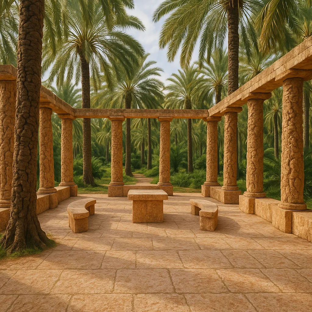 Within a Verdant Palm Grove
