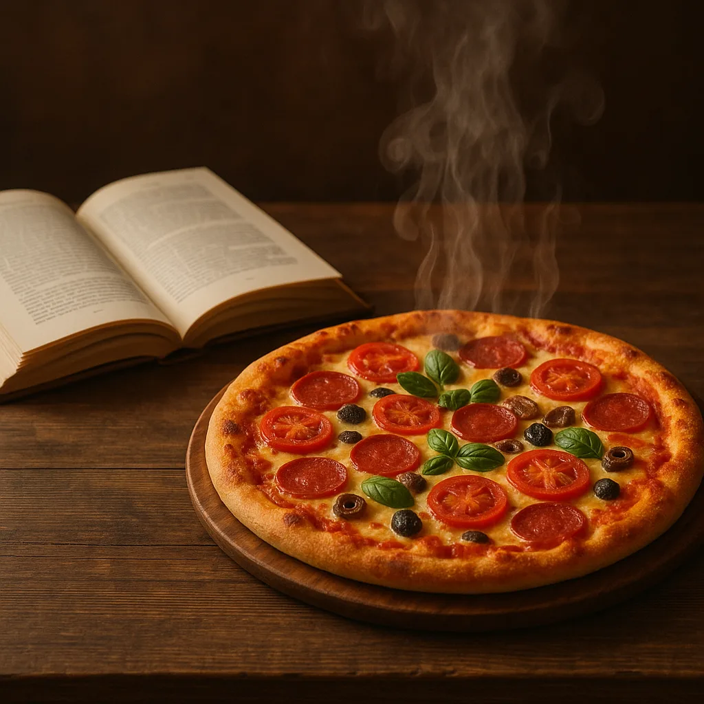 Hot Pizza with Steam Rising from It